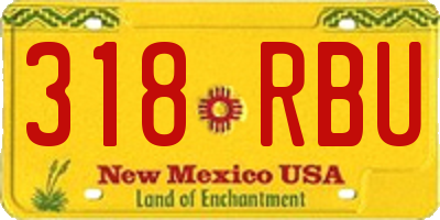 NM license plate 318RBU
