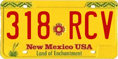 NM license plate 318RCV