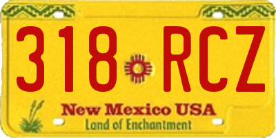 NM license plate 318RCZ