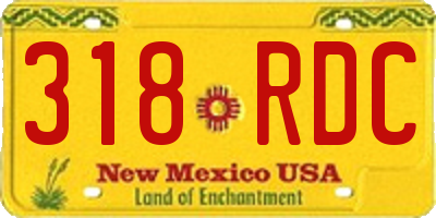 NM license plate 318RDC