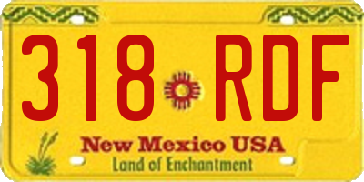 NM license plate 318RDF