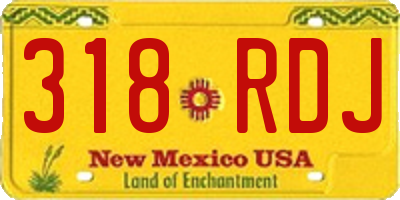 NM license plate 318RDJ