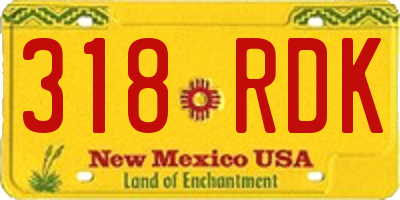NM license plate 318RDK