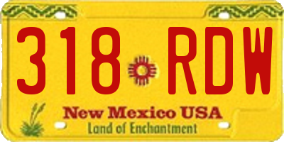NM license plate 318RDW