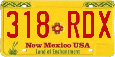 NM license plate 318RDX