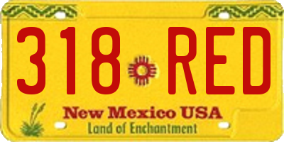 NM license plate 318RED