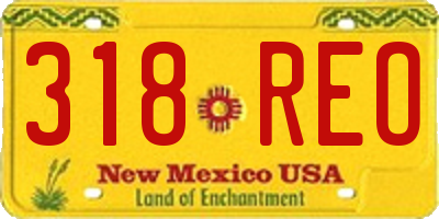 NM license plate 318REO