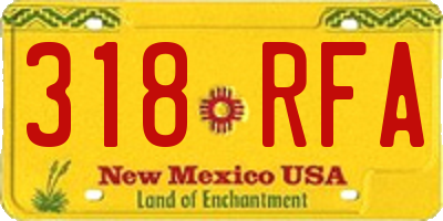 NM license plate 318RFA