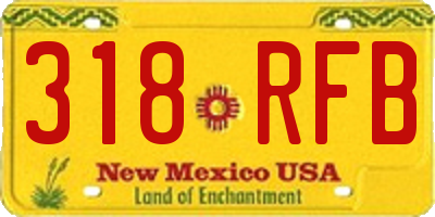 NM license plate 318RFB