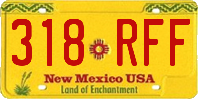 NM license plate 318RFF