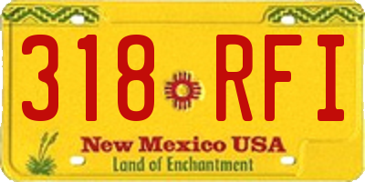 NM license plate 318RFI