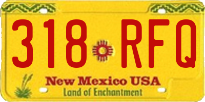 NM license plate 318RFQ