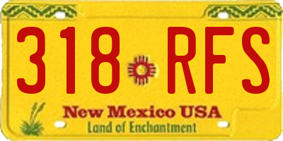 NM license plate 318RFS