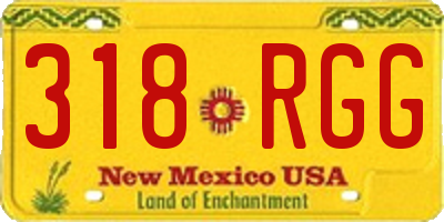NM license plate 318RGG