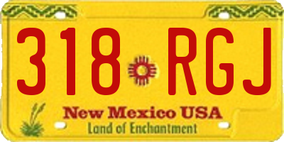 NM license plate 318RGJ