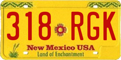 NM license plate 318RGK