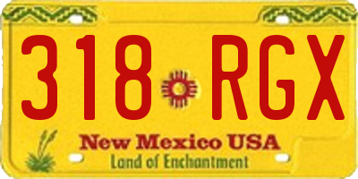 NM license plate 318RGX