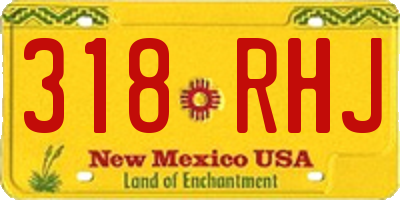 NM license plate 318RHJ