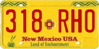 NM license plate 318RHO