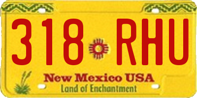 NM license plate 318RHU