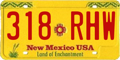 NM license plate 318RHW