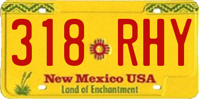 NM license plate 318RHY