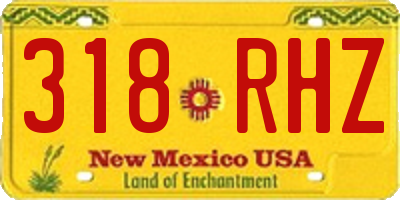 NM license plate 318RHZ