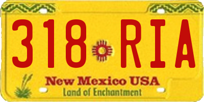 NM license plate 318RIA