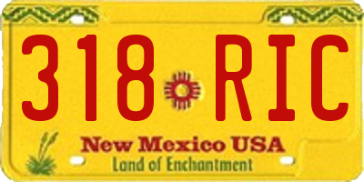 NM license plate 318RIC