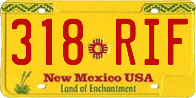 NM license plate 318RIF