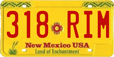 NM license plate 318RIM