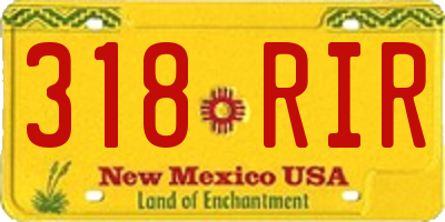 NM license plate 318RIR