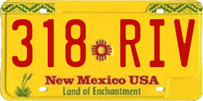 NM license plate 318RIV