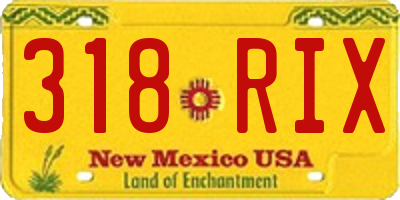 NM license plate 318RIX