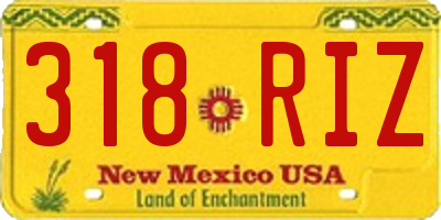 NM license plate 318RIZ