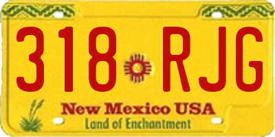 NM license plate 318RJG