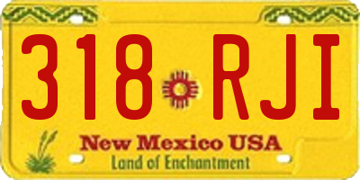 NM license plate 318RJI