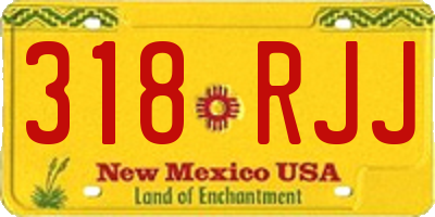 NM license plate 318RJJ