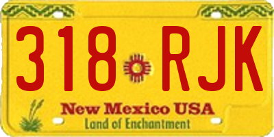 NM license plate 318RJK