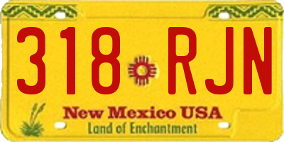 NM license plate 318RJN