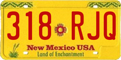 NM license plate 318RJQ