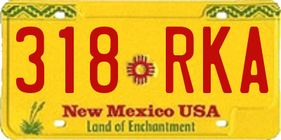 NM license plate 318RKA