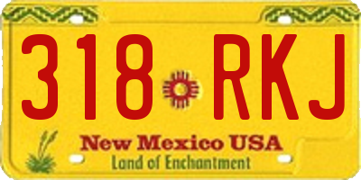 NM license plate 318RKJ