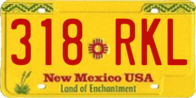 NM license plate 318RKL