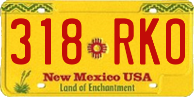 NM license plate 318RKO