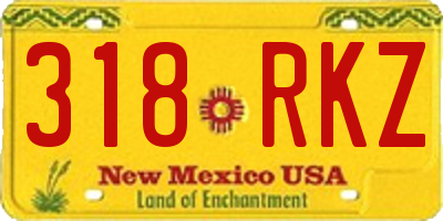 NM license plate 318RKZ