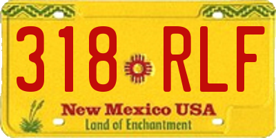 NM license plate 318RLF
