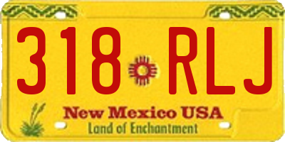 NM license plate 318RLJ