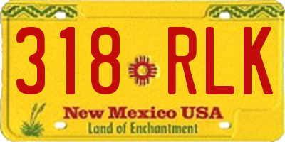NM license plate 318RLK