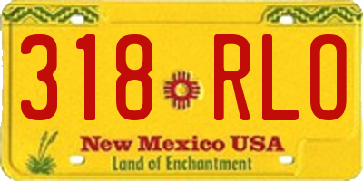 NM license plate 318RLO